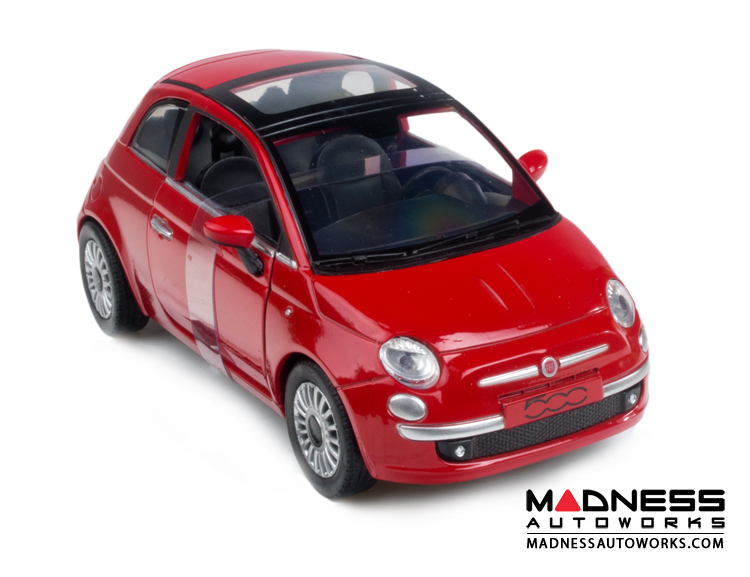 FIAT 500 Die Cast Model 1/24 Scale - Lounge - Red 